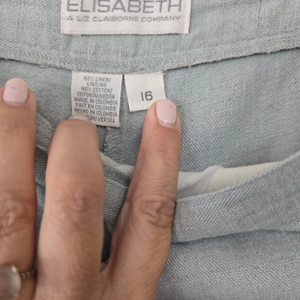 1X/2X Linen 3-piece Outfit: 2x Jacket, 16 Pants & Shorts. Light Blue / Gray - Picture 7 of 9